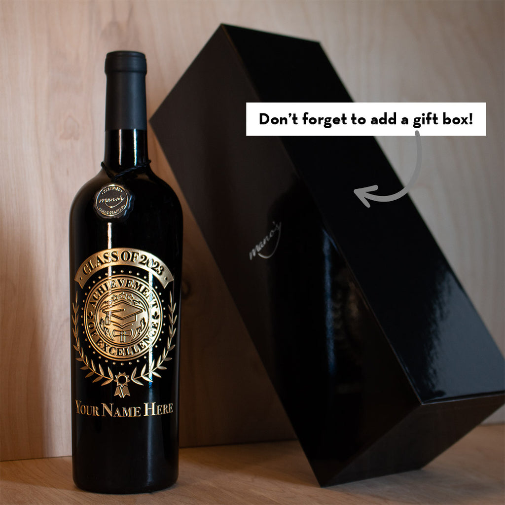 Custom Graduation Laurel Etched Wine