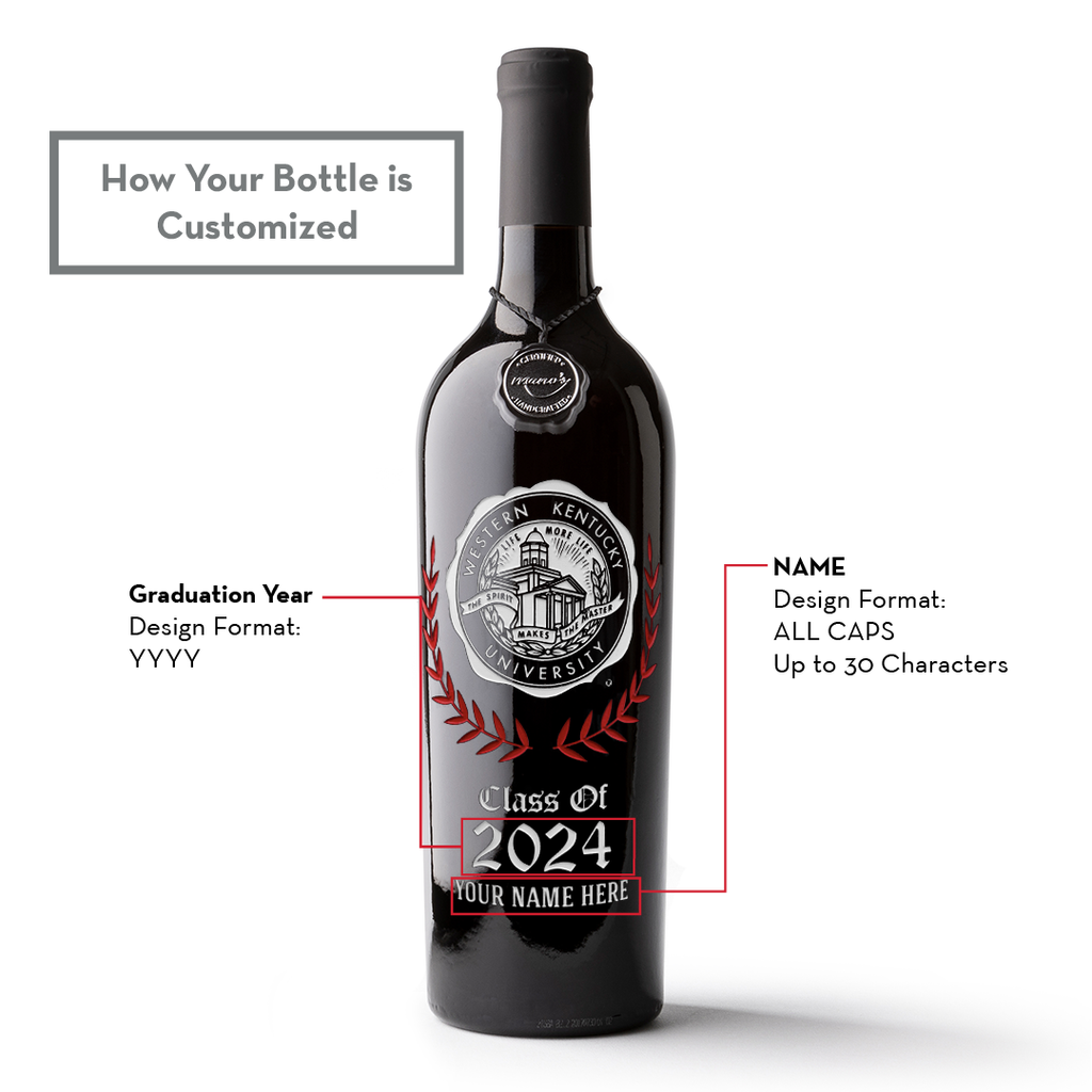 Western Kentucky University Custom Alumni Etched Wine