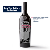 New York Yankees Custom Jersey Etched Wine