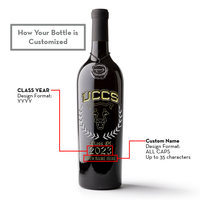 University of Colorado Colorado Springs Custom Alumni Etched Wine