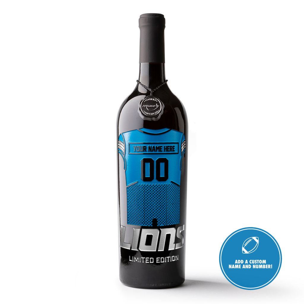 Detroit Lions Custom Jersey Etched Wine