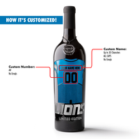 Detroit Lions Custom Jersey Etched Wine