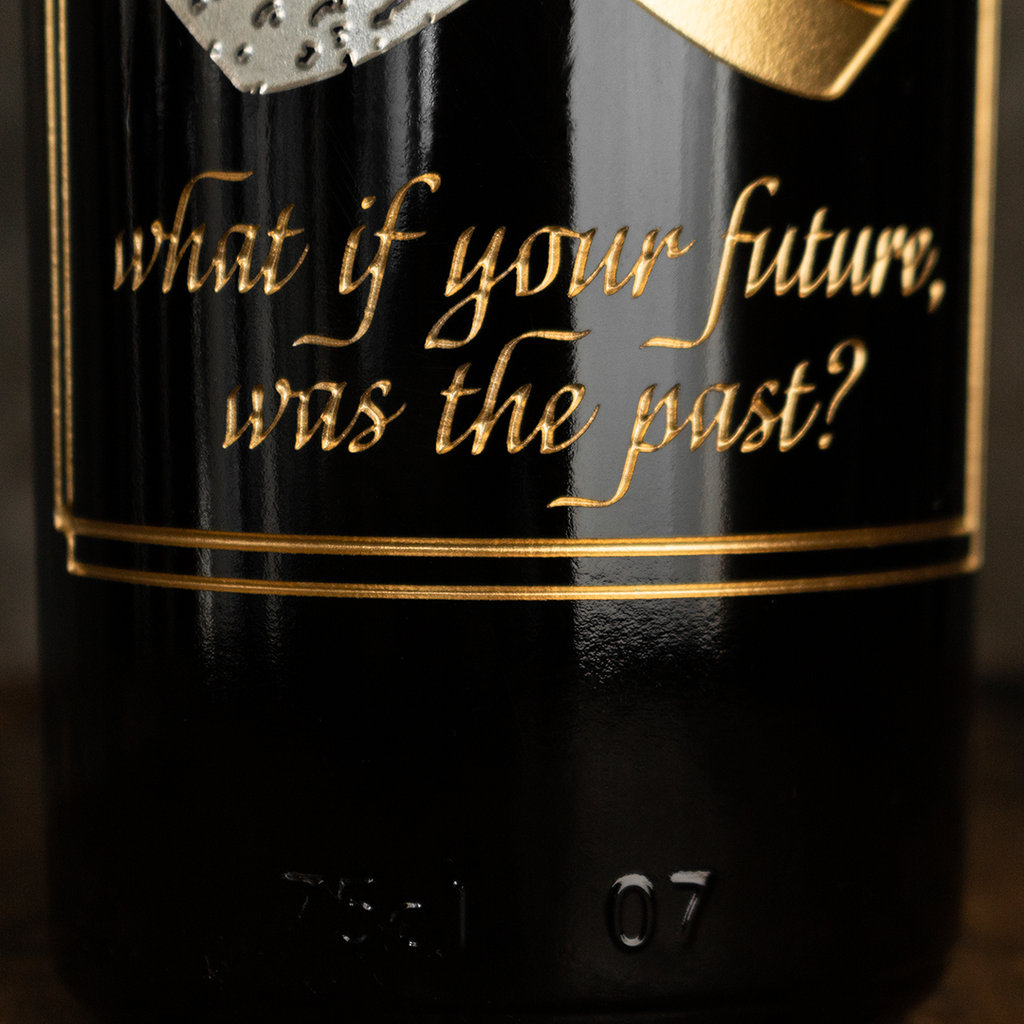 Outlander Wedding Rings Etched Wine Bottle