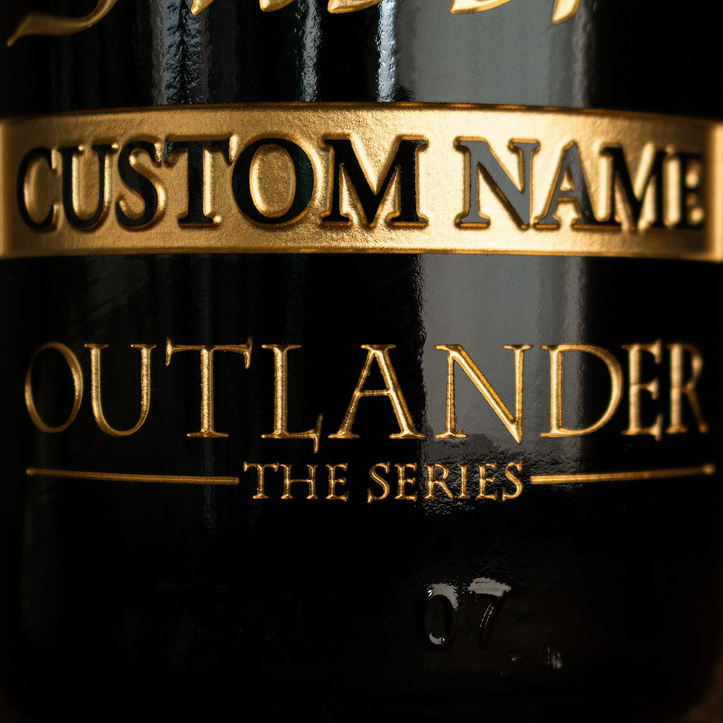 Outlander Sassenach Custom Name Etched Wine Bottle