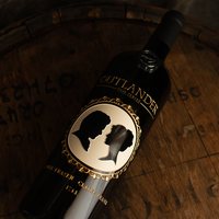 Outlander Jamie and Claire Silhouette Etched Wine Bottle
