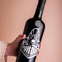 Purdue University Alternative Logo Etched Wine