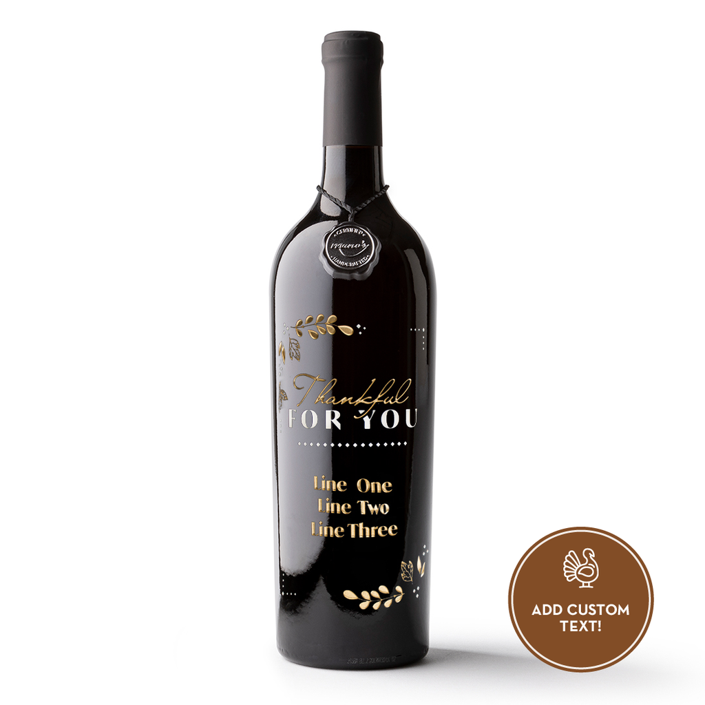Thankful for You Custom Etched Wine