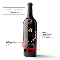 University of Colorado CU Custom Alumni Etched Wine