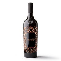 Custom Text Frame Etched Wine Bottle