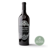 Classic Wedding Custom Etched Wine Bottle