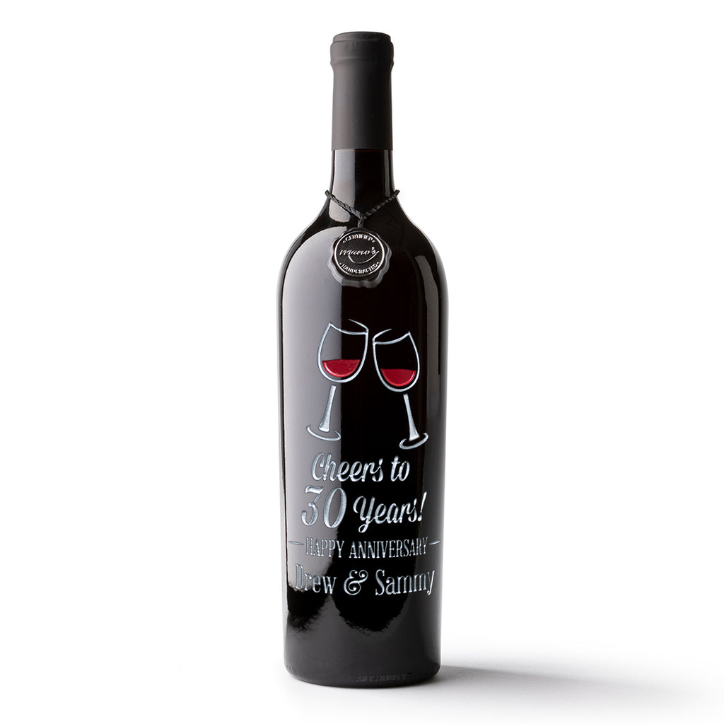 Cheers To You Custom Etched Wine Bottle