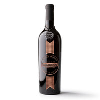 Anniversary Ribbon Custom Etched Wine Bottle