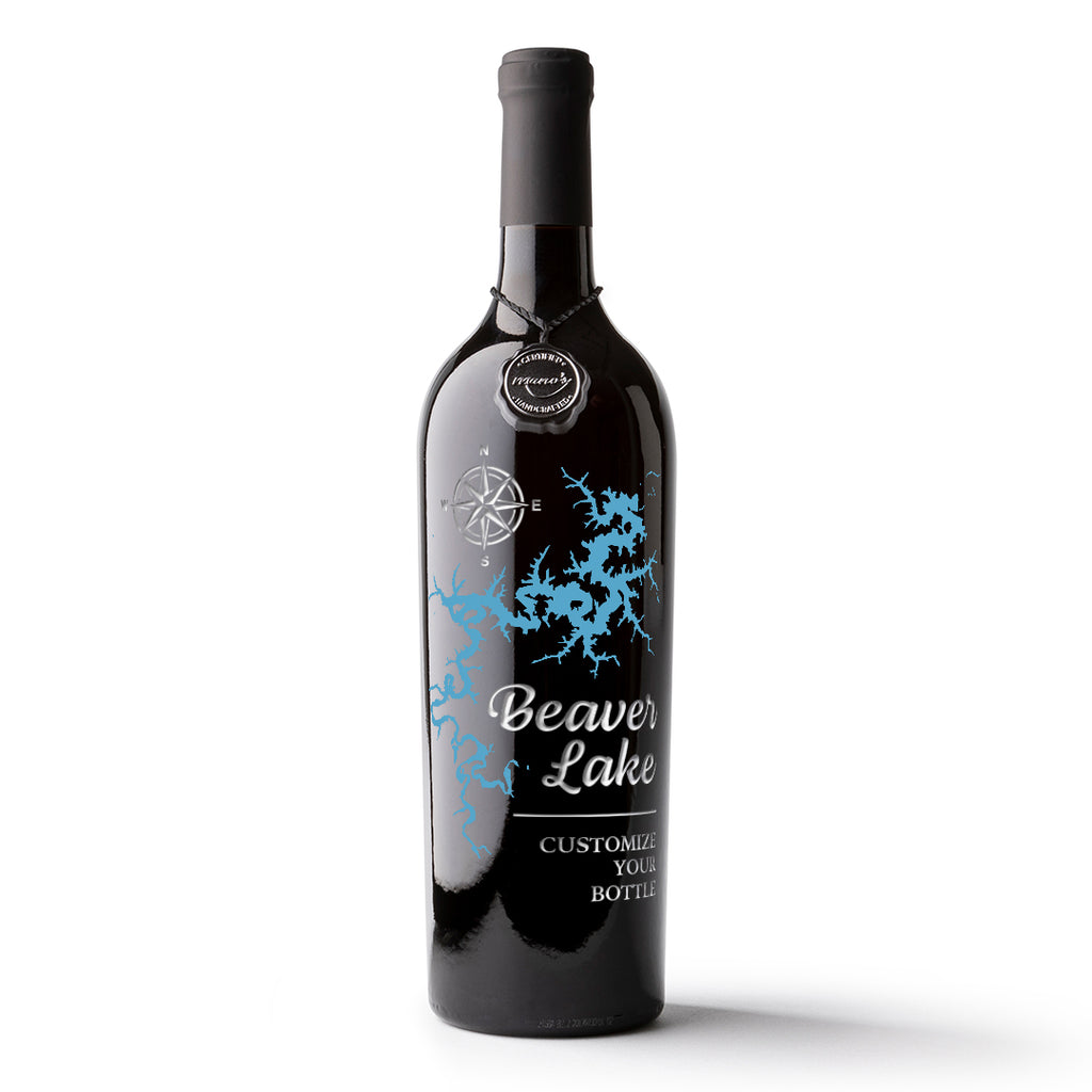 Beaver Lake Custom Etched Wine