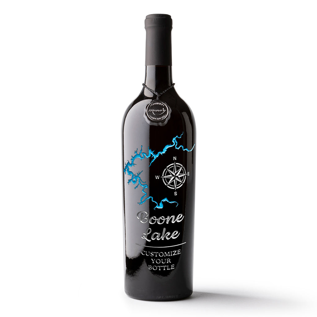 Boone Lake Custom Etched Wine