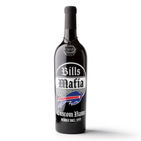Buffalo Bills Mafia Custom Name Etched Wine