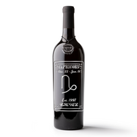 Capricorn Custom Etched Wine Bottle