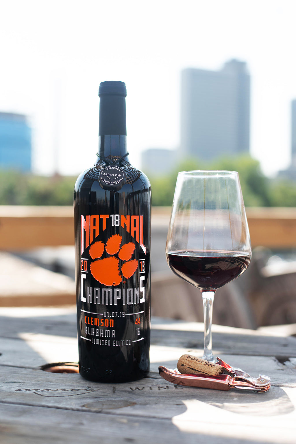 Clemson University 2018 Nat18nal Champions Etched Wine