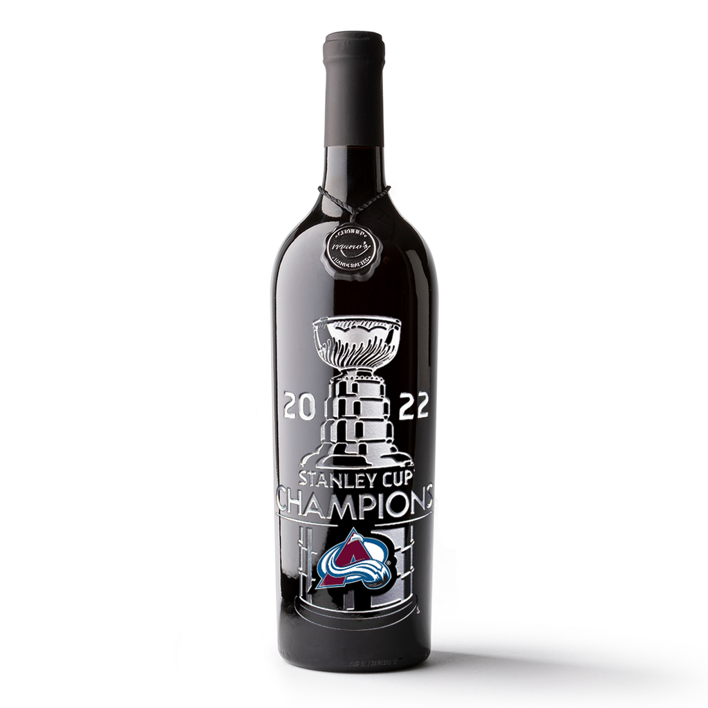 2022 Colorado Avalanche Stanley Cup Champions Trophy Etched Wine