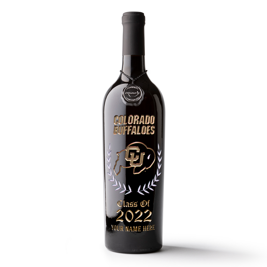University of Colorado Custom Alumni Etched Wine