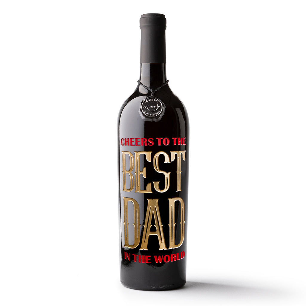Cheers to the Best Dad Etched Wine