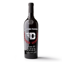 University of Dayton Custom Alumni Etched Wine