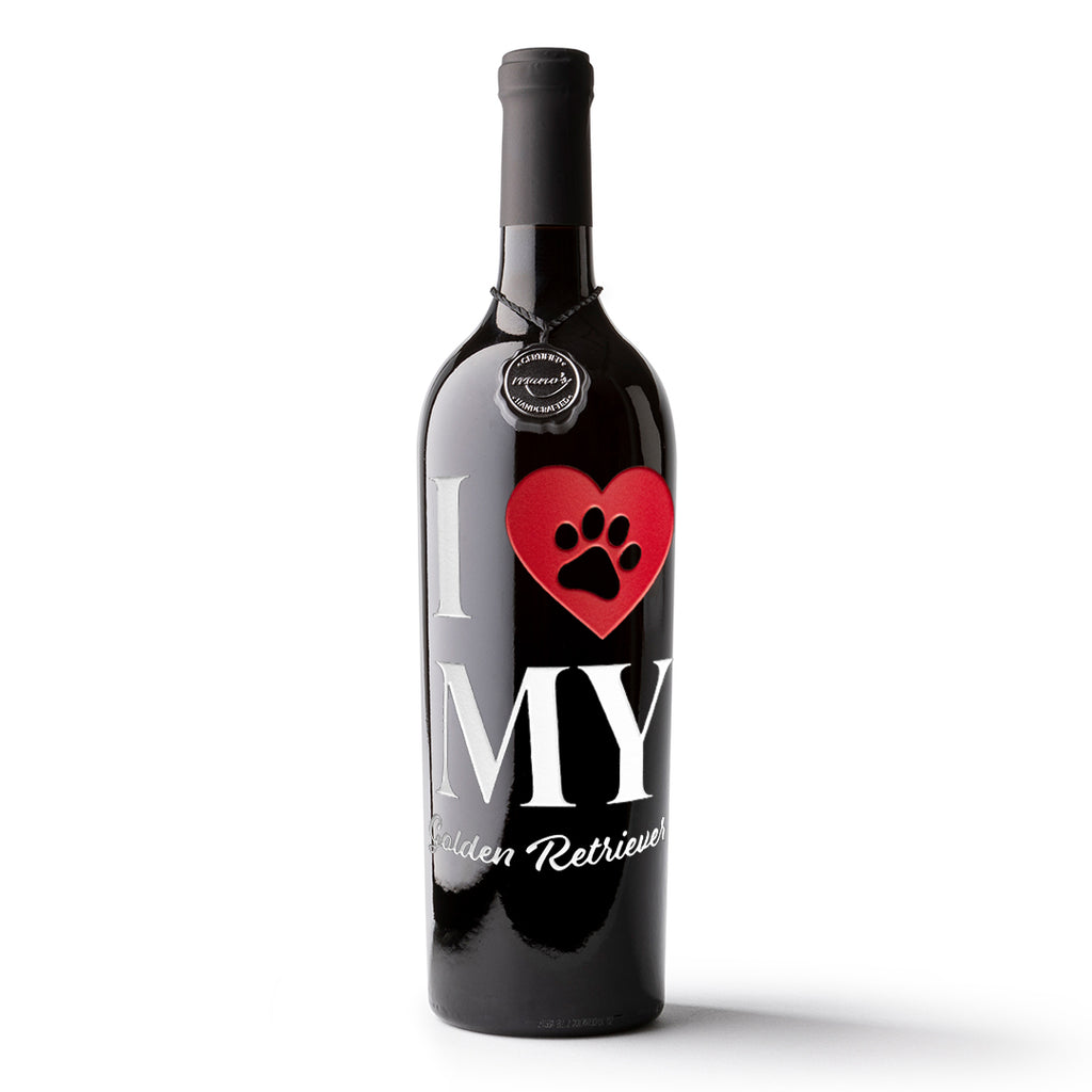 I Heart My Custom Pet Etched Wine