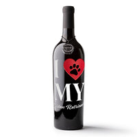 I Heart My Custom Pet Etched Wine