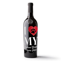 I Heart My Custom Pet Etched Wine