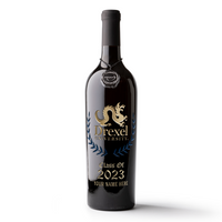 Drexel University Custom Alumni Etched Wine