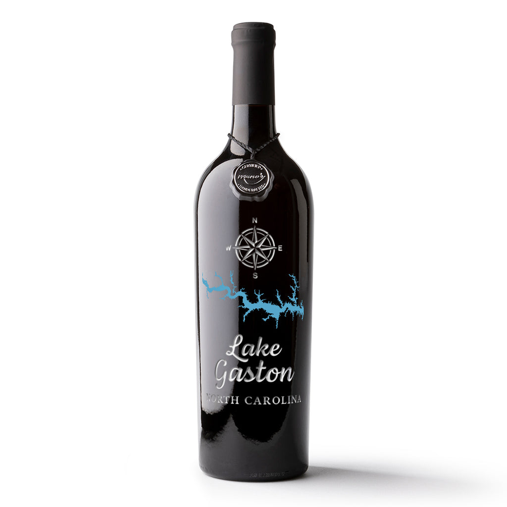 Lake Gaston Etched Wine
