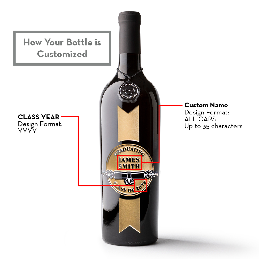 Custom Graduation Award Etched Wine