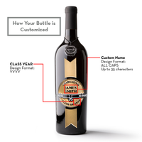 Custom Graduation Award Etched Wine