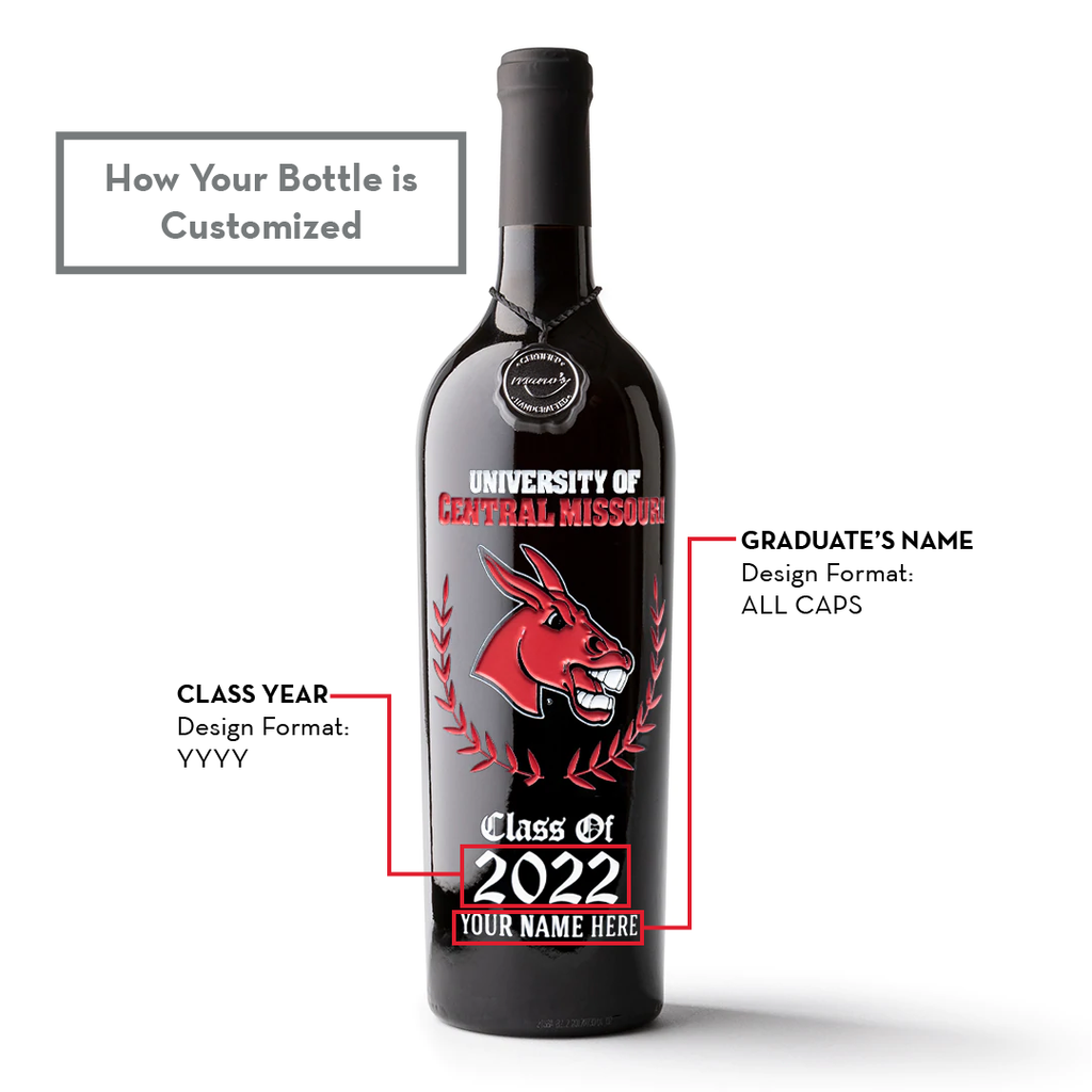 UCM Custom Alumni Etched Wine
