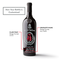 University of South Carolina Custom Alumni Etched Wine Bottle