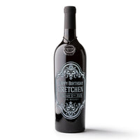 Birthday Frame Custom Etched Wine Bottle
