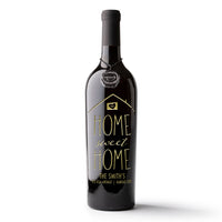 Home Sweet Home Custom Name Etched Wine