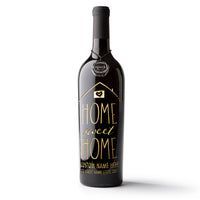 Home Sweet Home Custom Name Etched Wine