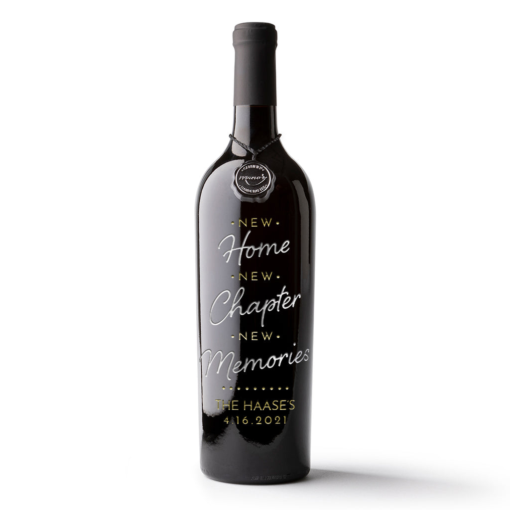 New Memories Custom Name Etched Wine