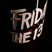 Friday the 13th Logo Etched Wine