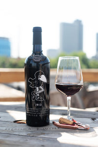 University of Kansas Evolution 1912 Etched Wine