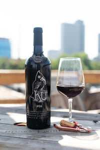 University of Kansas Evolution 1920 Etched Wine