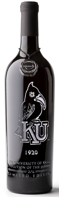 University of Kansas Evolution Etched Wine 6 Pack