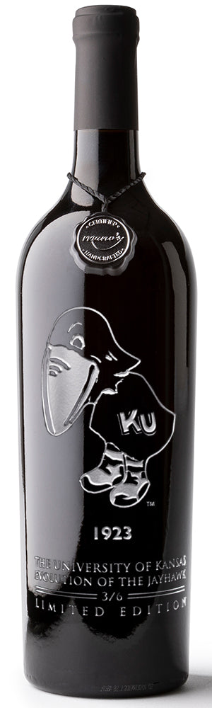 University of Kansas Evolution Etched Wine 6 Pack
