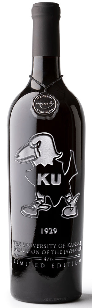 University of Kansas Evolution Etched Wine 6 Pack