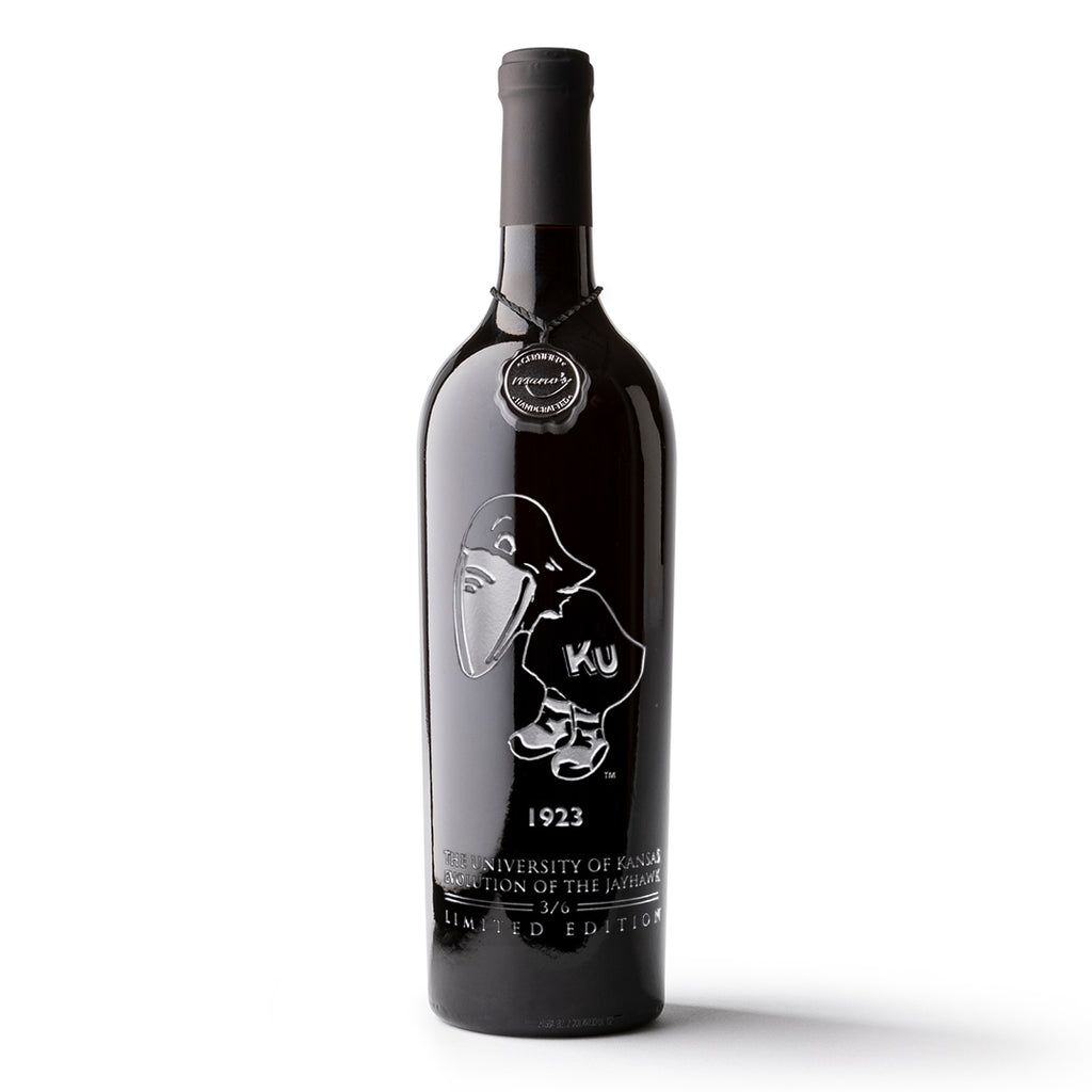 University of Kansas Evolution 1923 Etched Wine