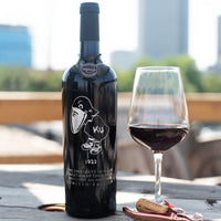 University of Kansas Evolution 1923 Etched Wine