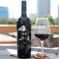 University of Kansas Evolution 1929 Etched Wine