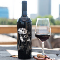 University of Kansas Evolution 1946 Etched Wine