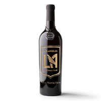 LAFC Shield Logo Custom Name Etched Wine
