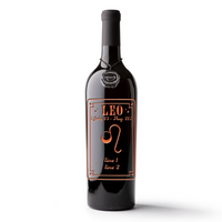 Leo Custom Etched Wine Bottle